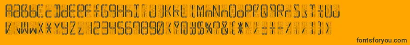 Led16sgmntRegular Font – Black Fonts on Orange Background