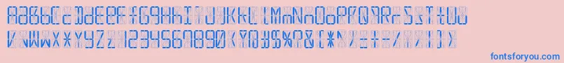 Led16sgmntRegular Font – Blue Fonts on Pink Background