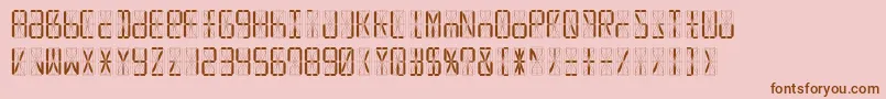 Led16sgmntRegular Font – Brown Fonts on Pink Background