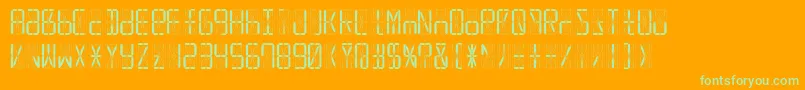 Led16sgmntRegular Font – Green Fonts on Orange Background