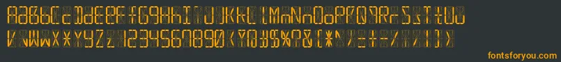 フォントLed16sgmntRegular – 黒い背景にオレンジの文字