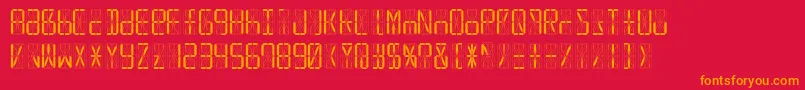 Led16sgmntRegular Font – Orange Fonts on Red Background