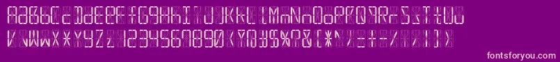 Led16sgmntRegular-Schriftart – Rosa Schriften auf violettem Hintergrund