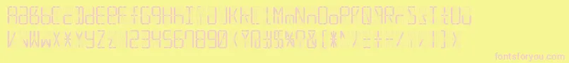 Led16sgmntRegular Font – Pink Fonts on Yellow Background