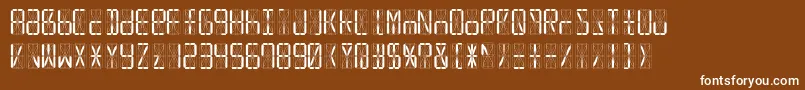 Led16sgmntRegular Font – White Fonts on Brown Background