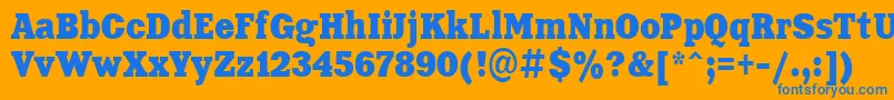 Aardvark80n Font – Blue Fonts on Orange Background