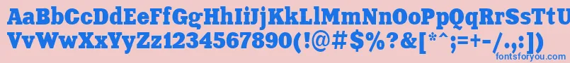 Aardvark80n Font – Blue Fonts on Pink Background