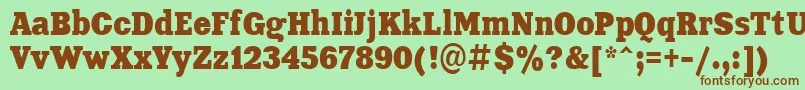 Aardvark80n Font – Brown Fonts on Green Background