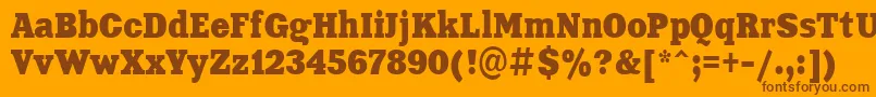 Aardvark80n Font – Brown Fonts on Orange Background