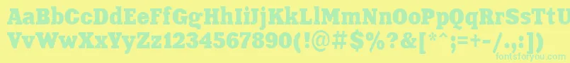 Aardvark80n Font – Green Fonts on Yellow Background