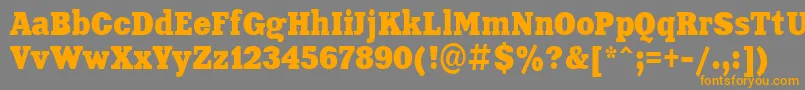 Aardvark80n Font – Orange Fonts on Gray Background