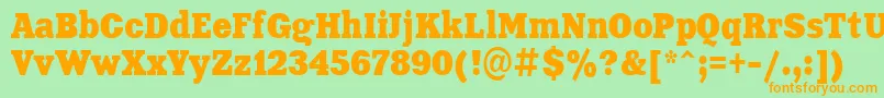 Aardvark80n Font – Orange Fonts on Green Background