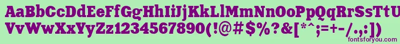 Aardvark80n Font – Purple Fonts on Green Background