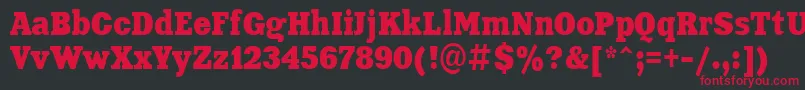 フォントAardvark80n – 黒い背景に赤い文字