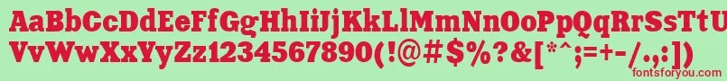 Aardvark80n Font – Red Fonts on Green Background