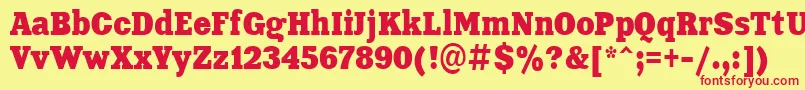 Aardvark80n Font – Red Fonts on Yellow Background