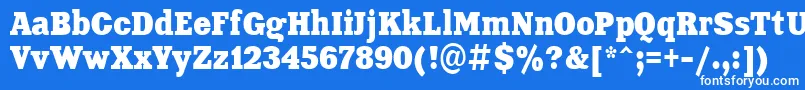 Czcionka Aardvark80n – białe czcionki na niebieskim tle