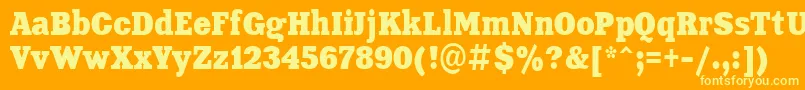 Aardvark80n Font – Yellow Fonts on Orange Background
