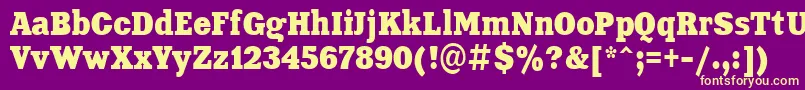 Aardvark80n Font – Yellow Fonts on Purple Background