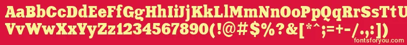 フォントAardvark80n – 黄色の文字、赤い背景