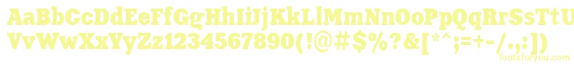Czcionka Aardvark80n – żółte czcionki na białym tle