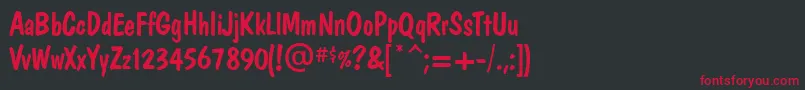 RobLevyCasual Font – Red Fonts on Black Background