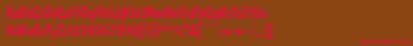 RobLevyCasual Font – Red Fonts on Brown Background