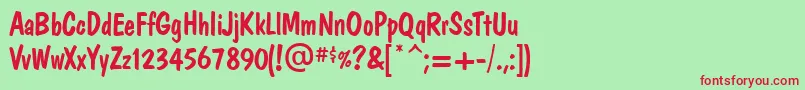 RobLevyCasual Font – Red Fonts on Green Background