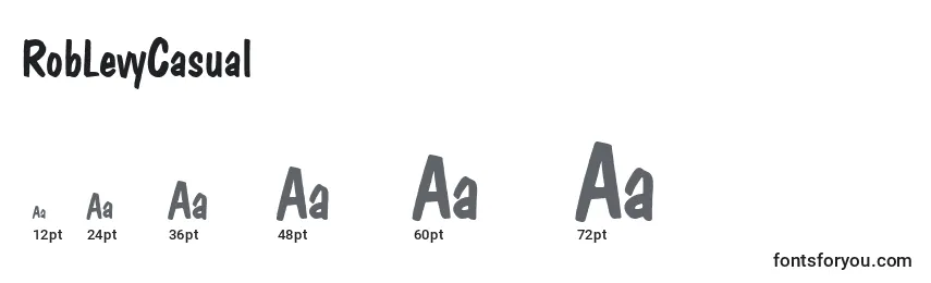 RobLevyCasual Font Sizes
