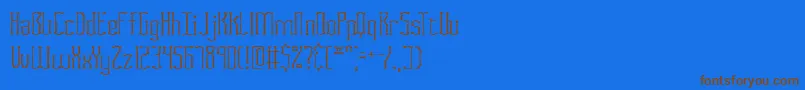 FasciiScragglyBrk-Schriftart – Braune Schriften auf blauem Hintergrund