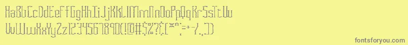 フォントFasciiScragglyBrk – 黄色の背景に灰色の文字