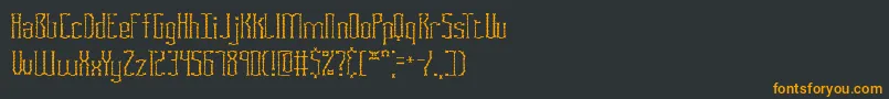 フォントFasciiScragglyBrk – 黒い背景にオレンジの文字