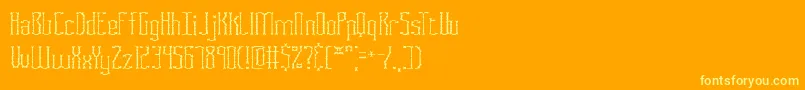 FasciiScragglyBrk-Schriftart – Gelbe Schriften auf orangefarbenem Hintergrund