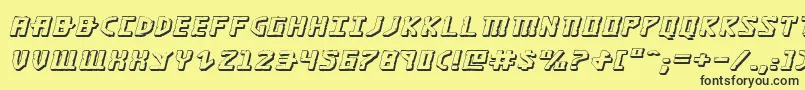 KhazadDum3DExpandedItalic Font – Black Fonts on Yellow Background