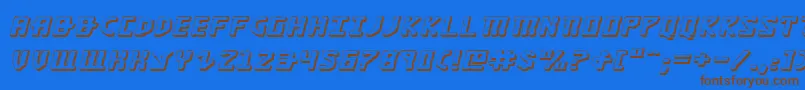 KhazadDum3DExpandedItalic Font – Brown Fonts on Blue Background