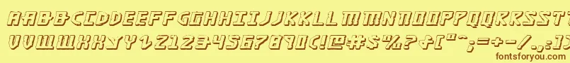 KhazadDum3DExpandedItalic Font – Brown Fonts on Yellow Background