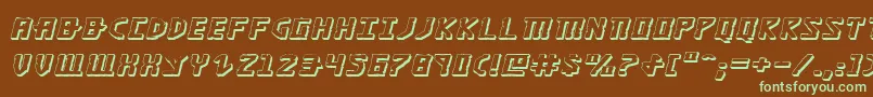 KhazadDum3DExpandedItalic Font – Green Fonts on Brown Background