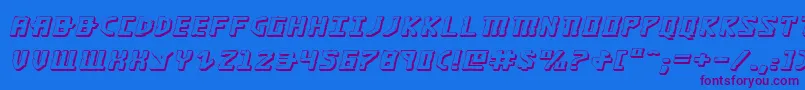 KhazadDum3DExpandedItalic-Schriftart – Violette Schriften auf blauem Hintergrund