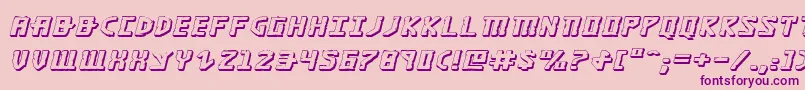 KhazadDum3DExpandedItalic Font – Purple Fonts on Pink Background