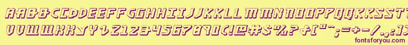 KhazadDum3DExpandedItalic Font – Purple Fonts on Yellow Background