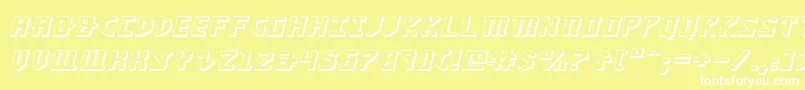 KhazadDum3DExpandedItalic Font – White Fonts on Yellow Background