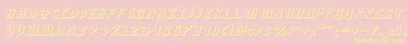 KhazadDum3DExpandedItalic Font – Yellow Fonts on Pink Background