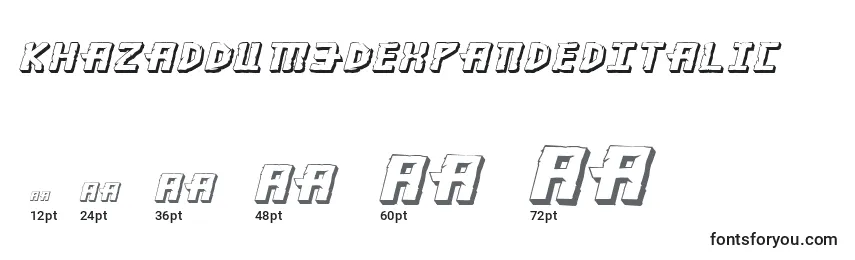 KhazadDum3DExpandedItalic Font Sizes