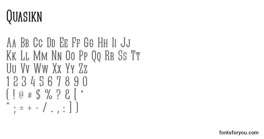 A fonte Quasikn – alfabeto, números, caracteres especiais