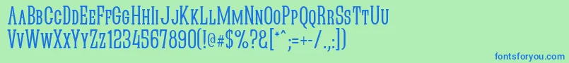 Quasikn Font – Blue Fonts on Green Background