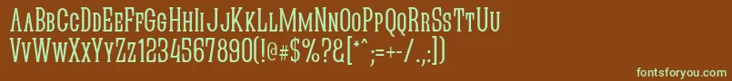 Quasikn-fontti – vihreät fontit ruskealla taustalla
