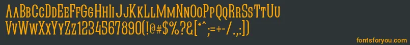 フォントQuasikn – 黒い背景にオレンジの文字