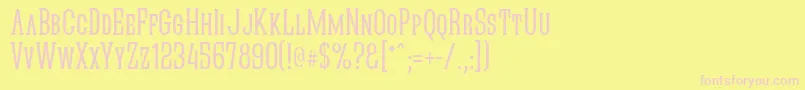 Quasikn-fontti – vaaleanpunaiset fontit keltaisella taustalla