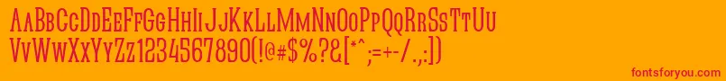 フォントQuasikn – オレンジの背景に赤い文字