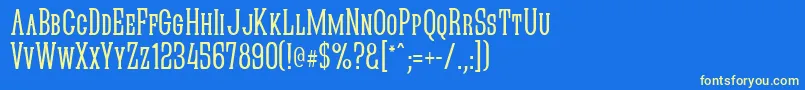 Quasikn Font – Yellow Fonts on Blue Background